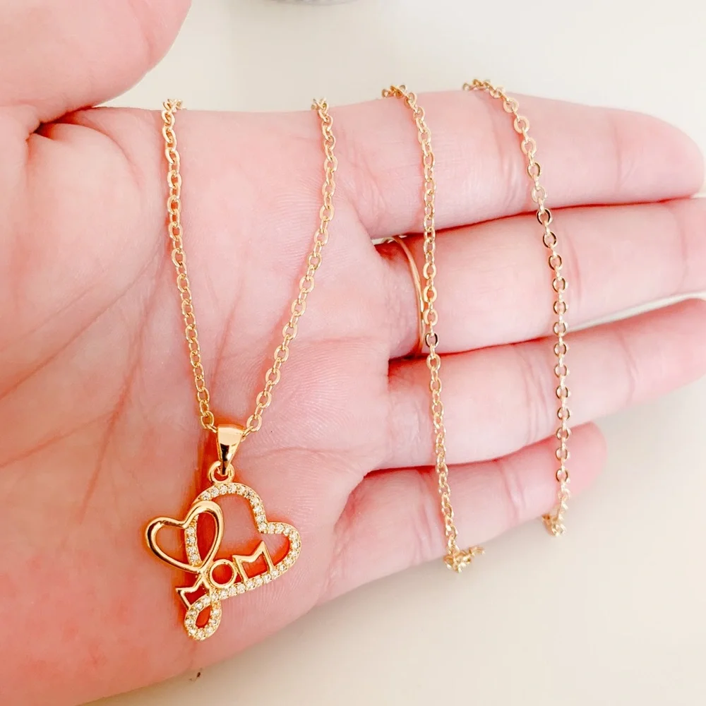 Heart Mom Necklace | 14k Gold Filled - Picture 6 of 7